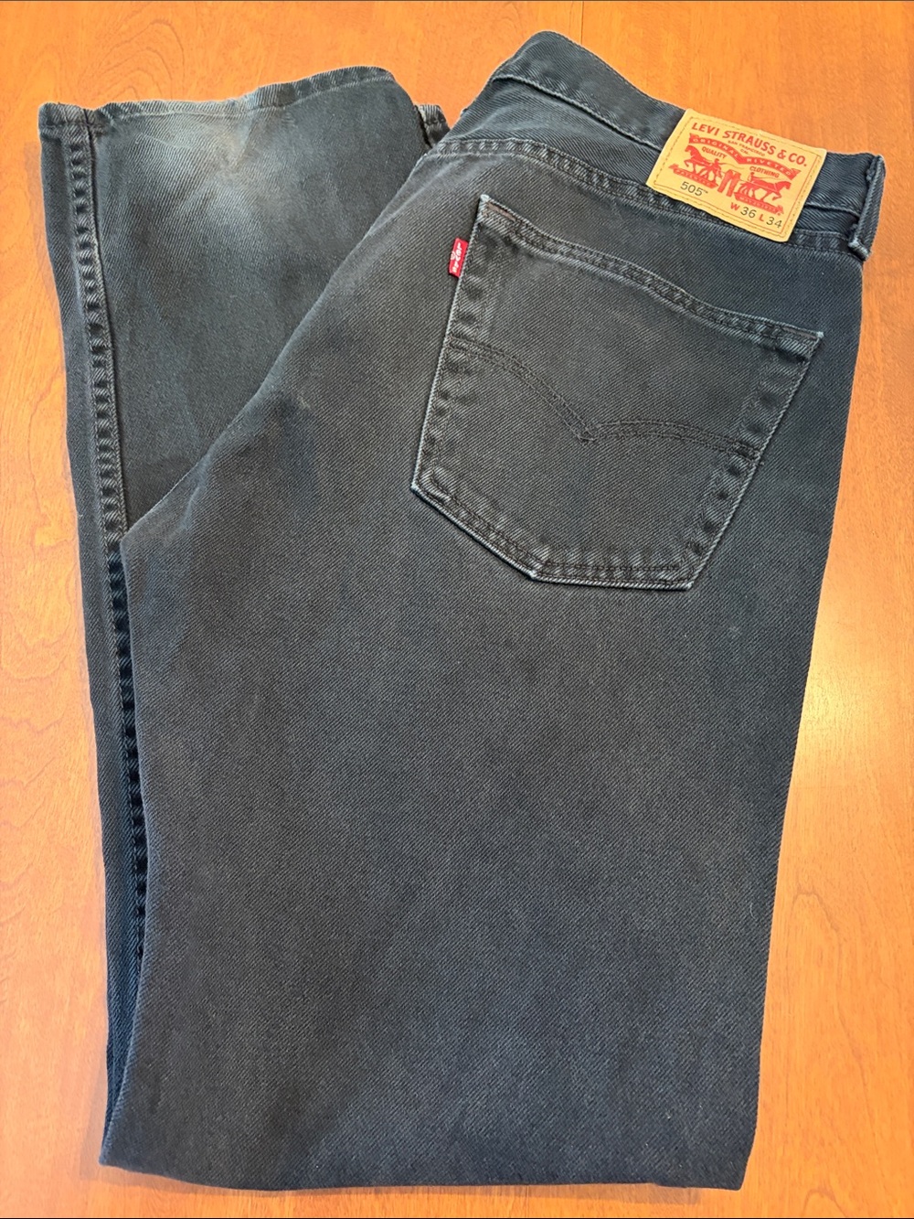 Levi's Men's Black Slim Straight Jeans with Leather Patch 36x34